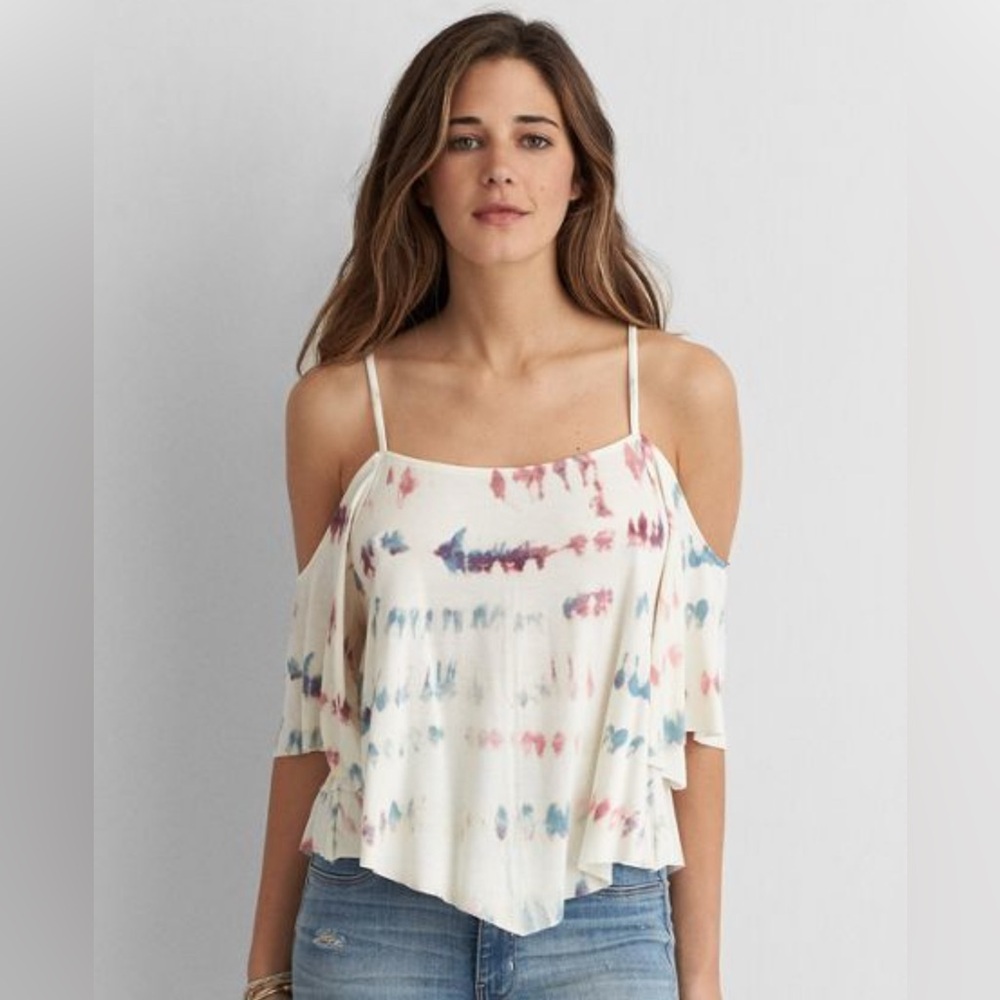 American Eagle Tie Dye Off the Shoulder Top